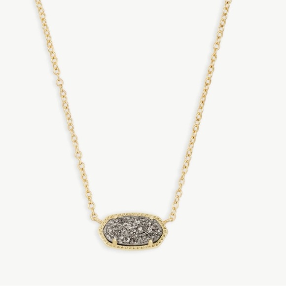 Kendra Scott Jewelry - Kendra Scott Elisa Gold Pendant Necklace in Platinum Drusy